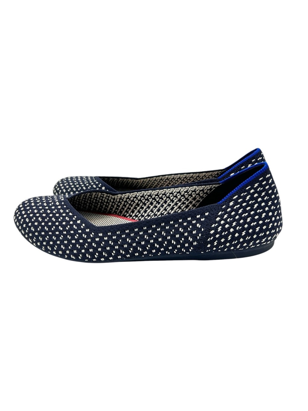Rothy's Ballet Flats Size 9.5 Maritime Honeycomb Navy Blue Slip On Sustainable - Picture 1 of 9